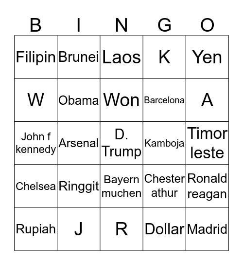 Je Bingo Card