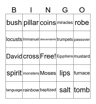 Bible Verse Bingo Card