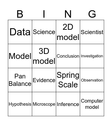 Studying Science Bingo Card