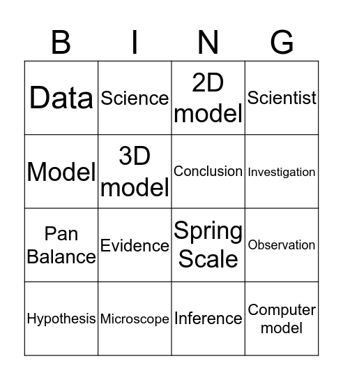 Studying Science Bingo Card