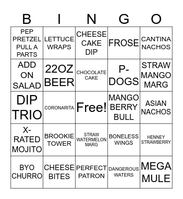 D&B Myrtle Beach Bingo Card