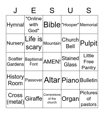 Mt. Hermon Lutheran  Bingo Card