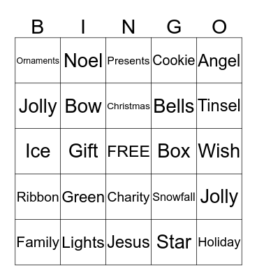 CHRISTMAS BINGO Card