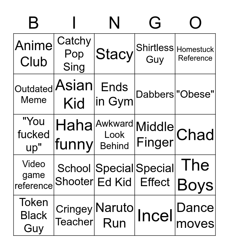 Incel Bingo : B Bingo Card Thread - tbvopublications