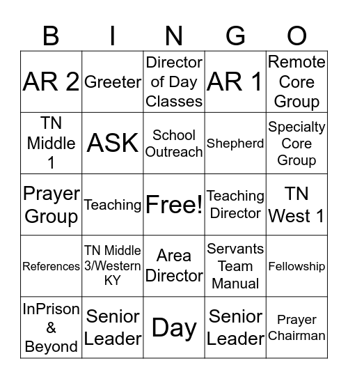 Central C CBS Bingo Card