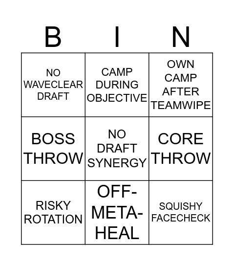 HEROES LOUNGE BINGO Card