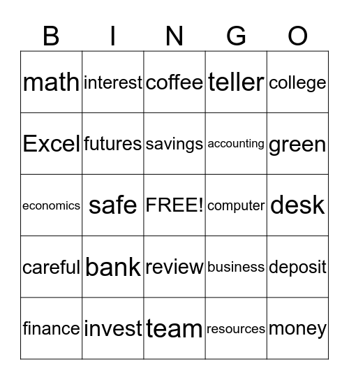 Banking & Finance Bingo! Bingo Card