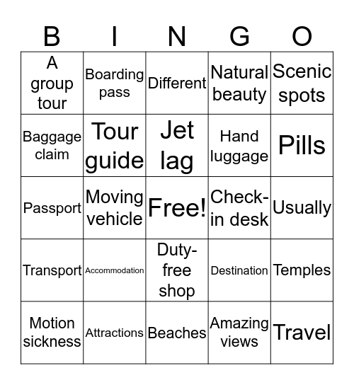 S3 - Unit 1 - Set off Bingo Card