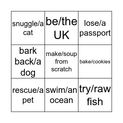Have you ever...? Bingo Card