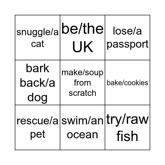 Have you ever...? Bingo Card