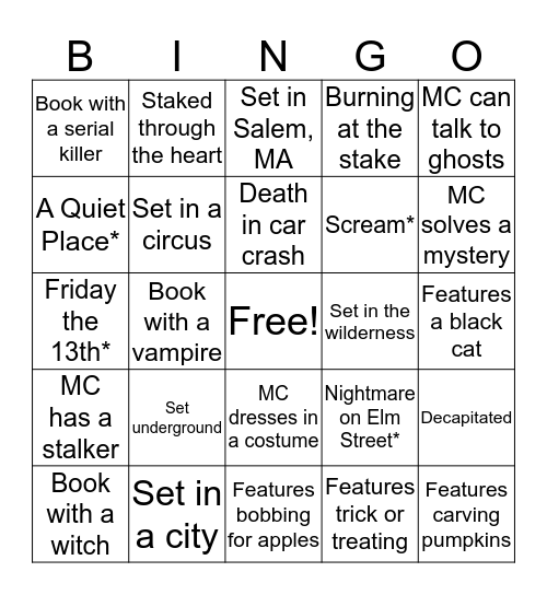 TBL HAUNTED BINGO OCTOBER 2019 Bingo Card