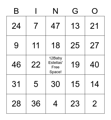 Nikkis' Baby Shower! Bingo Card