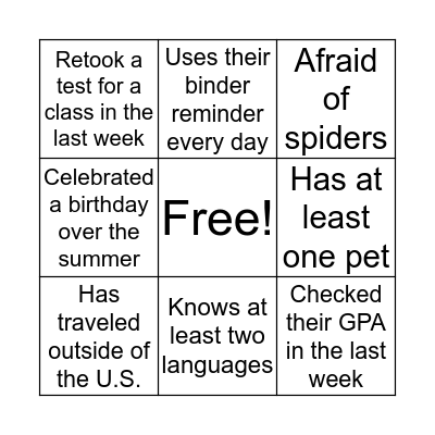 Dragon Bingo Card