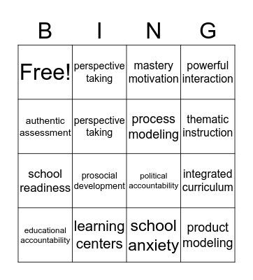 Organizing the Encouraging Classroom Bingo Card