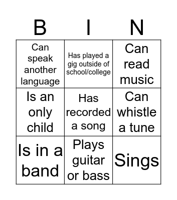 Find someone who... Bingo Card