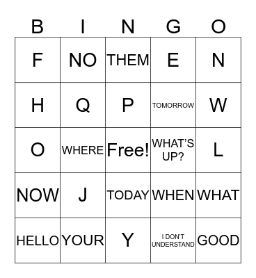 ASL Bingo Review Meeting #4 Bingo Card