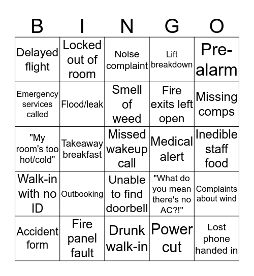 Night Shift Bingo! Bingo Card