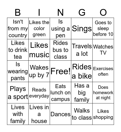 Bingo Card