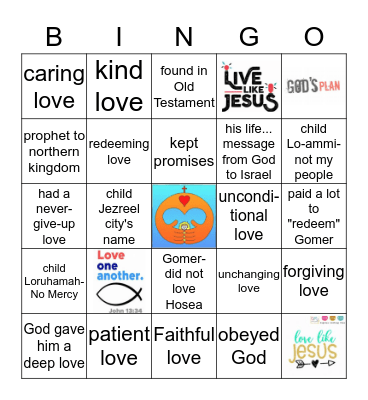 Hosea Bingo Card