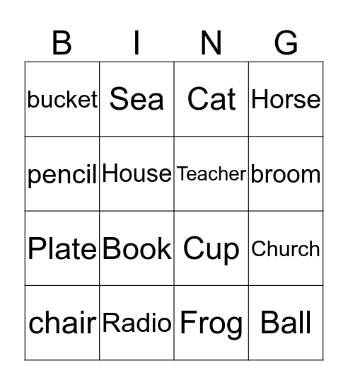 NOUNS Bingo Card