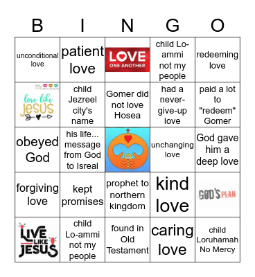 Hosea Bingo Card