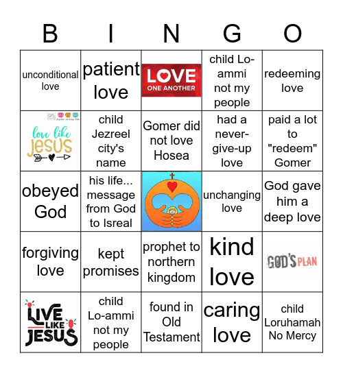Hosea Bingo Card