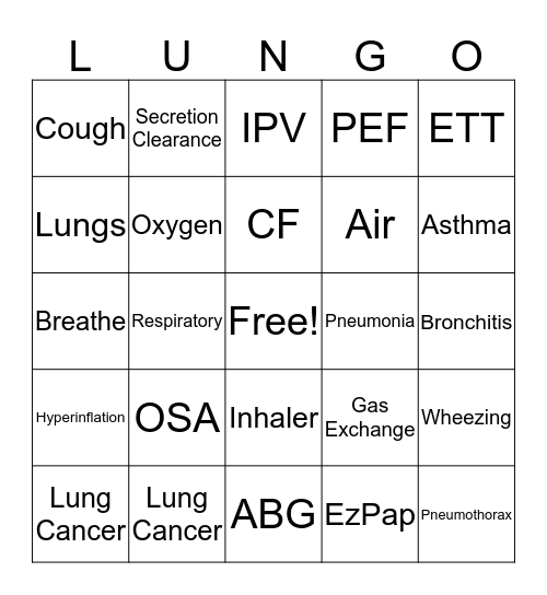 LUNGO  Bingo Card