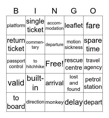 Vocabulary Bingo Card