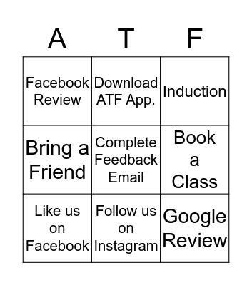 ATF Bingo!  Bingo Card