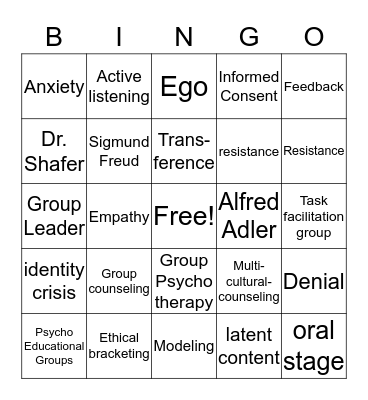 ProtoType 1 Bingo Card