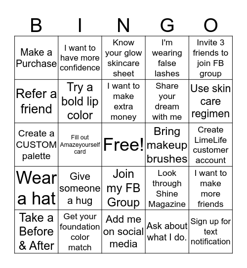 AmazeYourself Bingo! Bingo Card