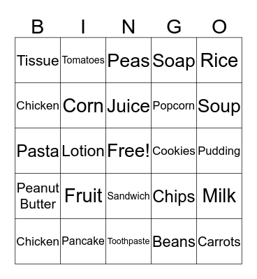 Birdfeeder Grocery Bingo! Bingo Card