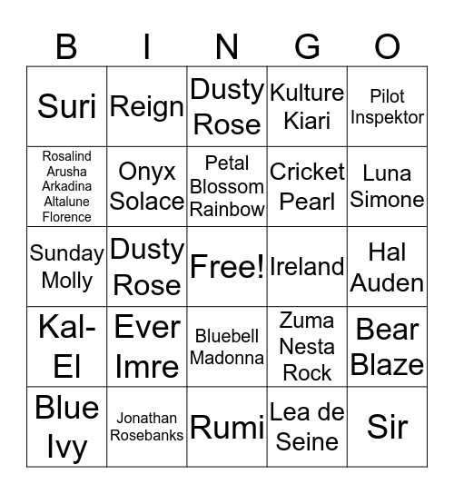 Celebrity Baby Bingo! Bingo Card