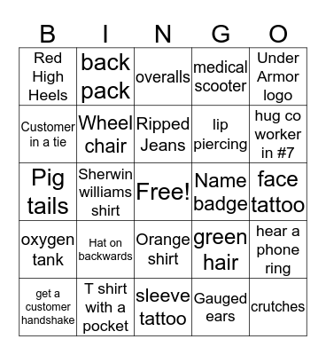 BlackOut 1 Bingo Card