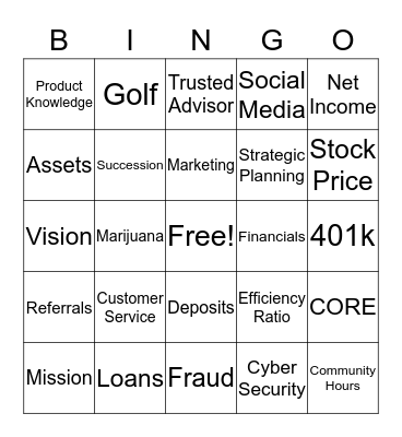 FNB  Bingo Card