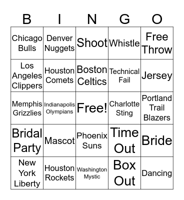Dusty's Bridal Shower Bingo  Bingo Card
