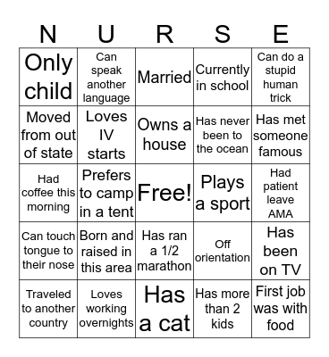 Nurse BINGO Card