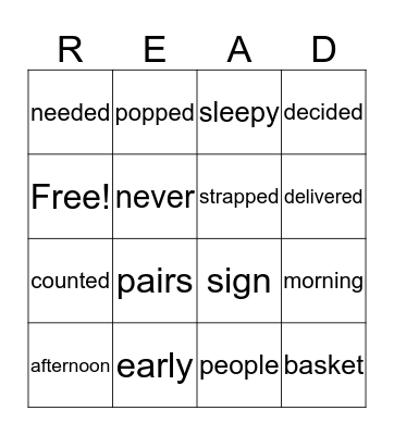 Roller Skates Book 1 Bingo Card
