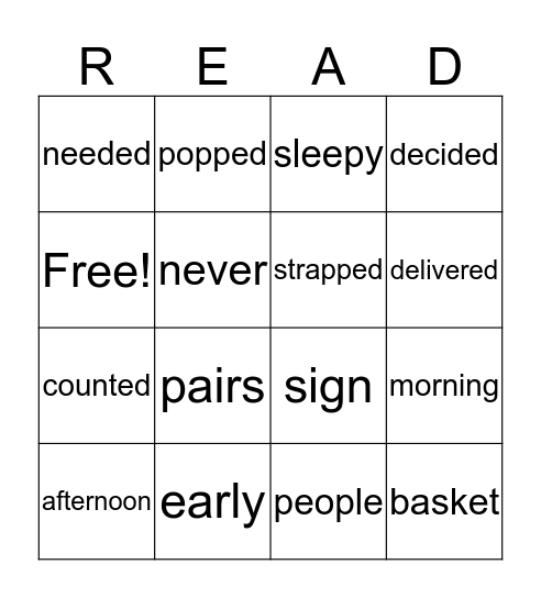 Roller Skates Book 1 Bingo Card