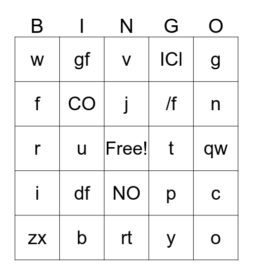 Naming Compounds Bingo Card