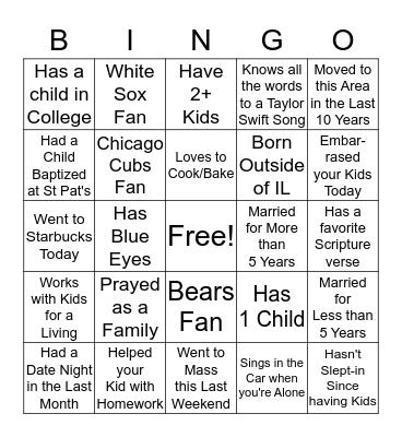 Empowering Families Bingo Card