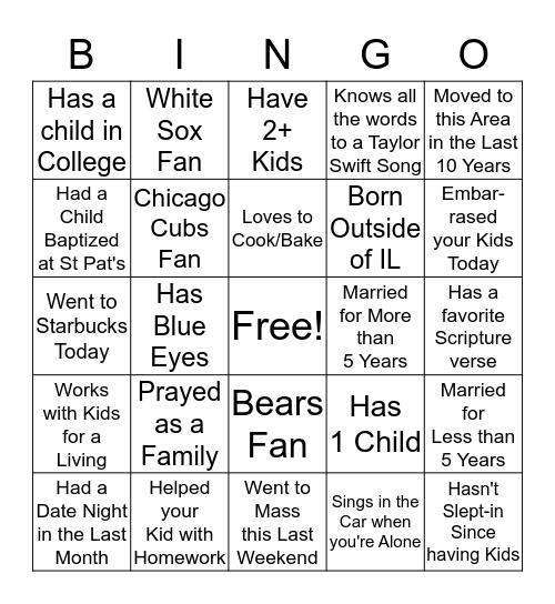 Empowering Families Bingo Card