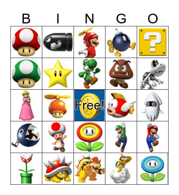 Bingo Mario Bingo Card