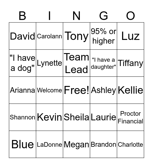 Meeting Our Management Team Bingo Card