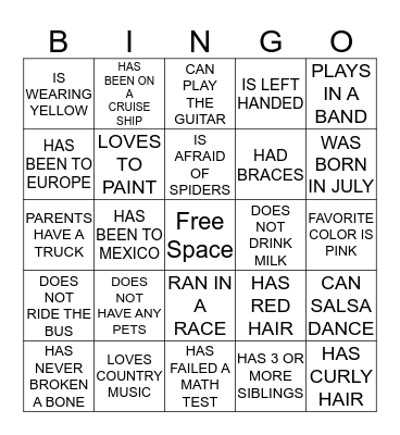 ICEBREAKER BINGO Card