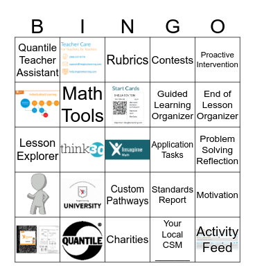 Imagine Math Bingo Card