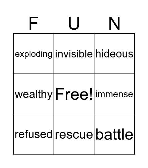 Lesson 6 Bingo Card