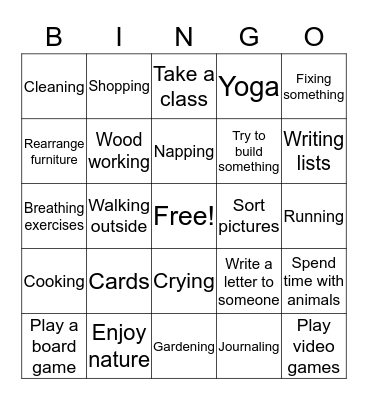 Activities Bingo! Bingo Card