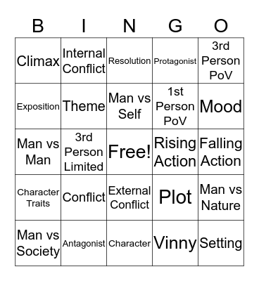 PLOT & THEME BINGO Card