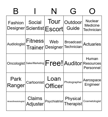 Career Bingo Card